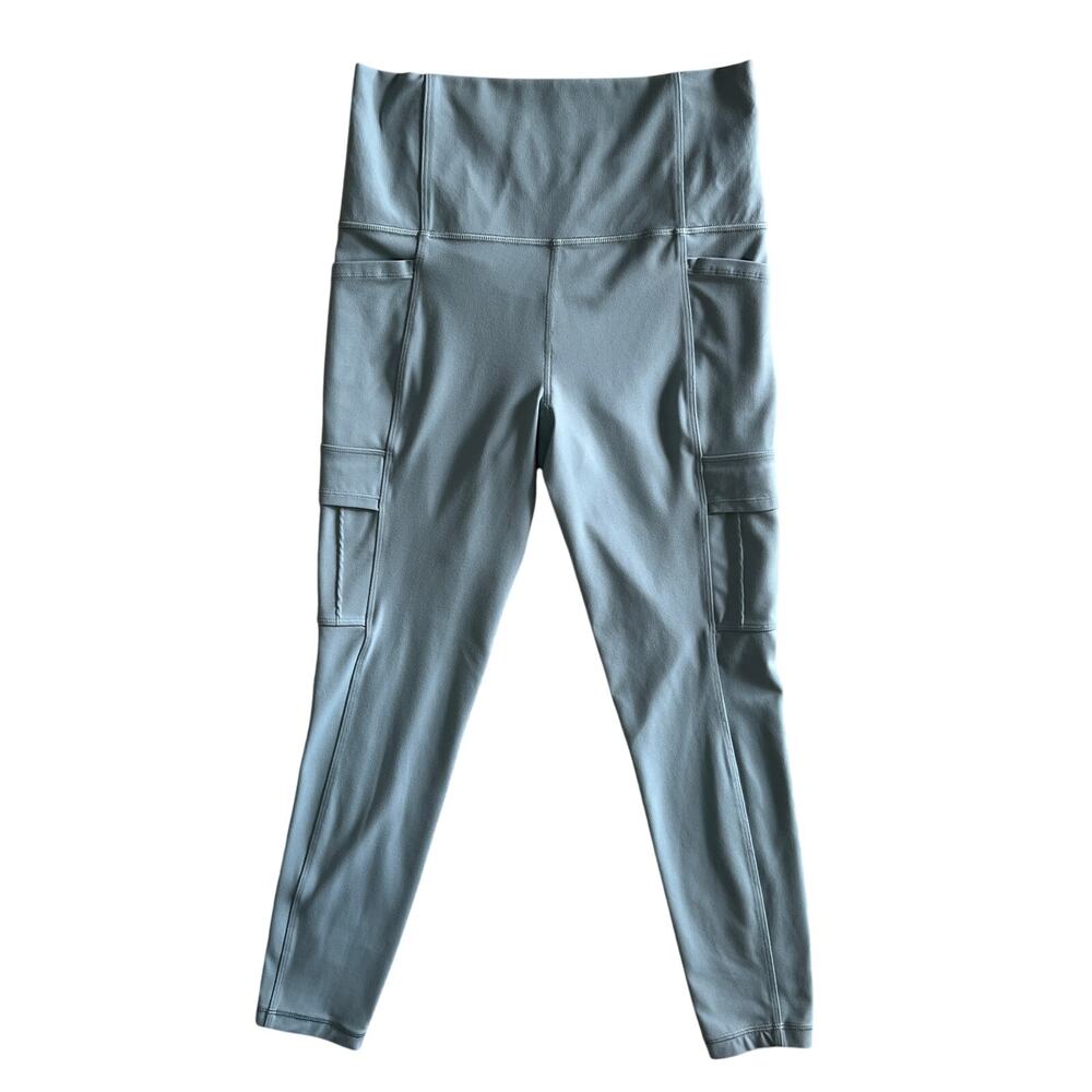 Athleta Salutation Cargo 7/8 Tight Leggings Gray Blue XS Pockets